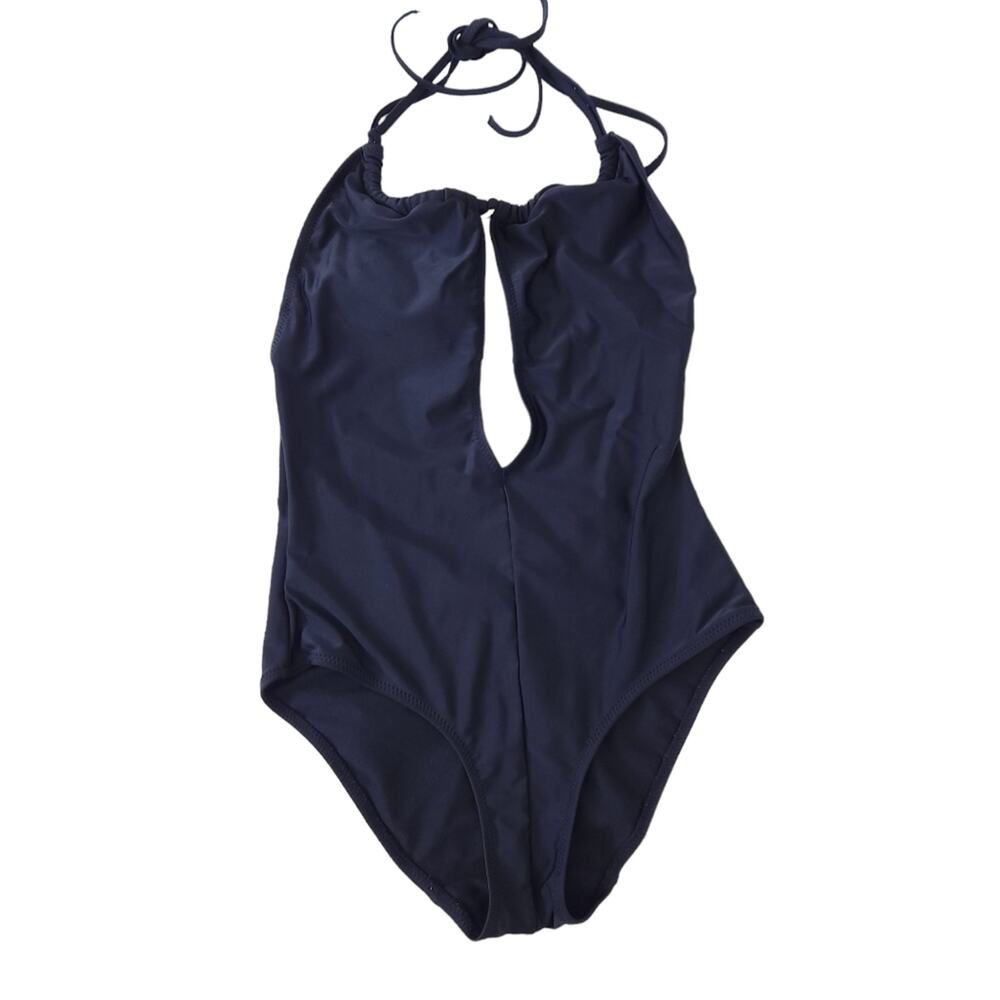 Old Navy One Piece Bathing Suit Size Small Black Swimsuit Halter Tie Top